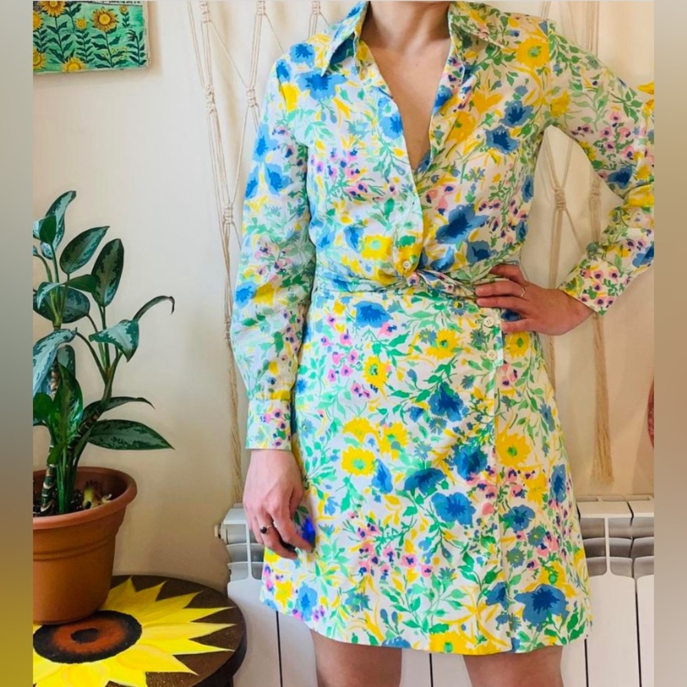 Matching Vintage 60's Floral Blouse & Skort set